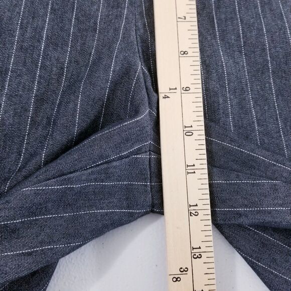 Tristan & America Pants Women Size 14 Gray White Striped Chambray - Picture 6 of 12
